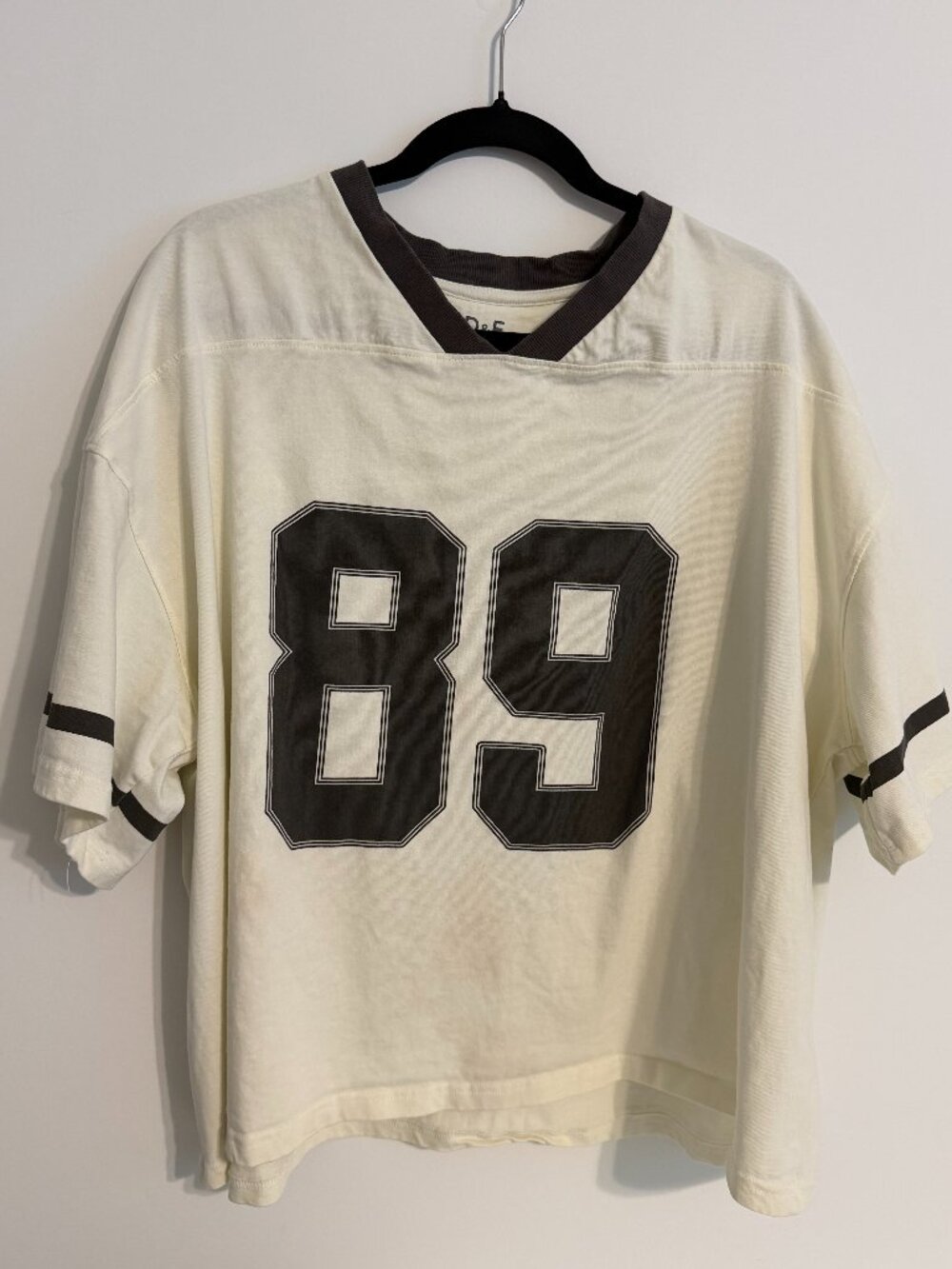 D&F 100% Cotton Oversized Large Cream Short Sleeved TShirt Mens